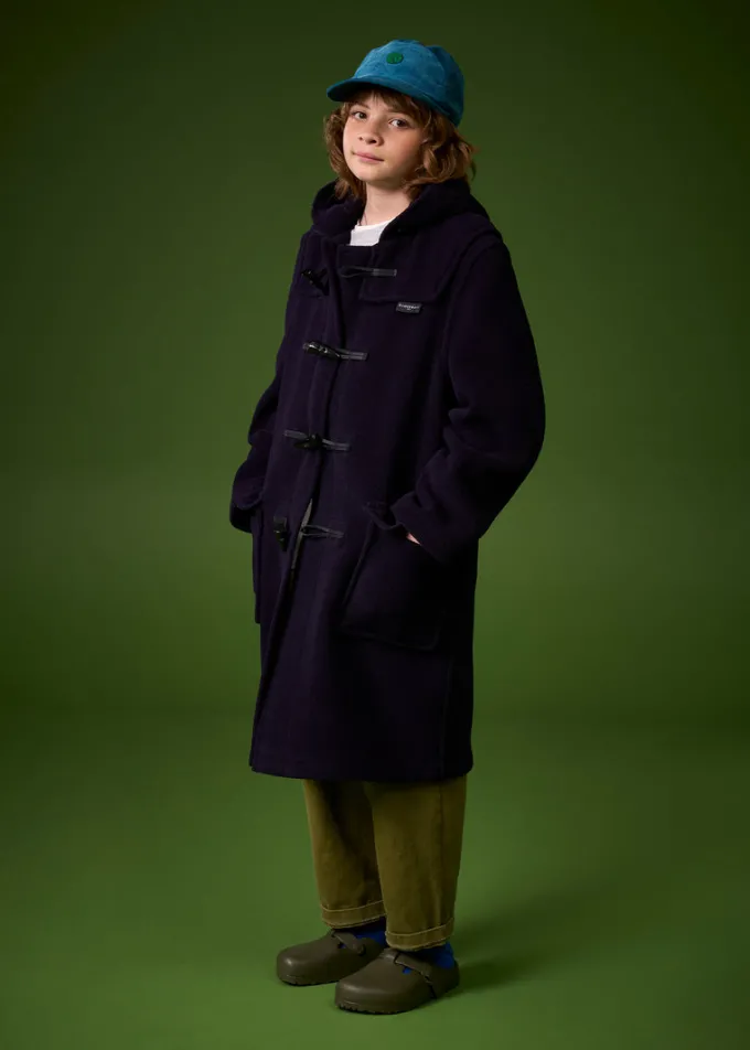 Children*Gloverall Children's Herringbone Wool Duffle Coat Navy
