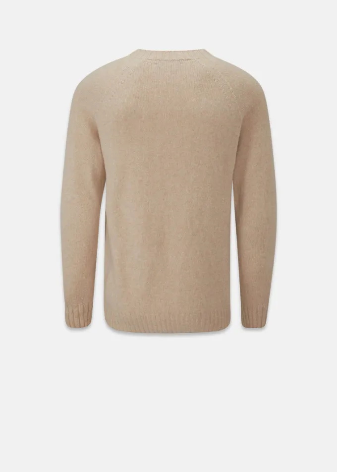 Knitwear & Tops*Gloverall Henley Lambswool Jumper Oatmeal