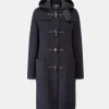Duffle Coats*Gloverall Long Slim Fit Duffle Coat Navy Black Watch