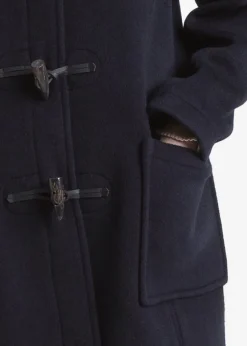 Duffle Coats*Gloverall Long Slim Fit Duffle Coat Navy Black Watch