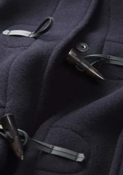 Duffle Coats*Gloverall Long Slim Fit Duffle Coat Navy Black Watch