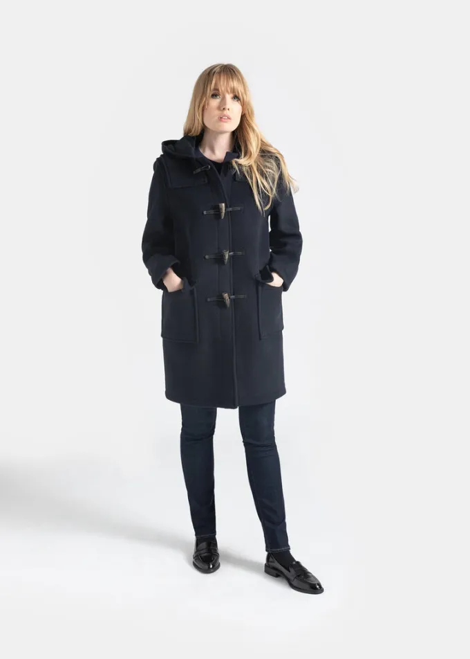 Duffle Coats*Gloverall Women's Original Duffle Coat Navy Black Watch